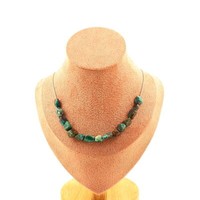 Halskette 15 Perlen Chrysokoll Aus Den Usa. Kette Aus Edelstahl Halskette Damen
