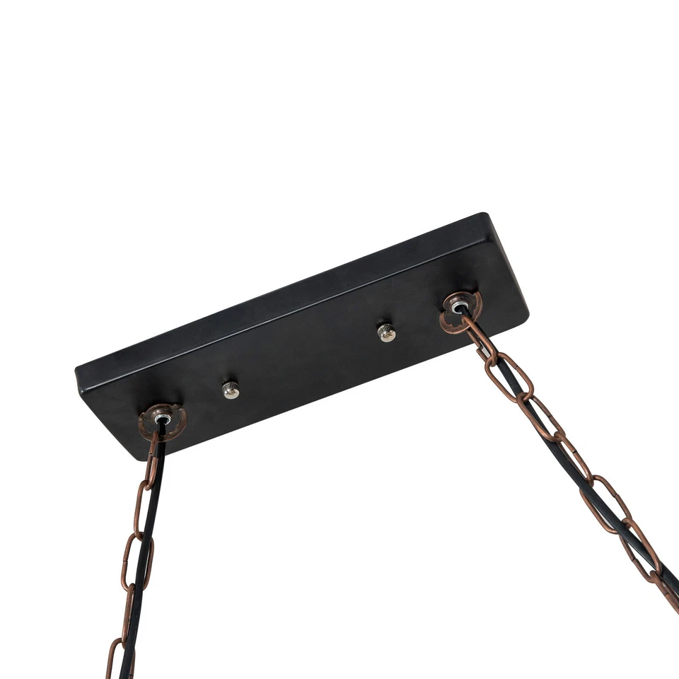 Rustic Wood Chandelier Farmhouse Loft Retro Pendant Light Ceiling Fixture Lamp - Image 2 of 4