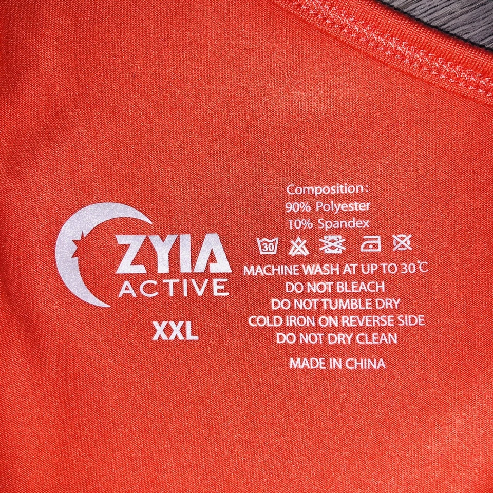 Camiseta sin mangas Zyia Active sin esfuerzo XXL coral naranja malla acento espalda deportiva entrenamiento Foto 4 de 4