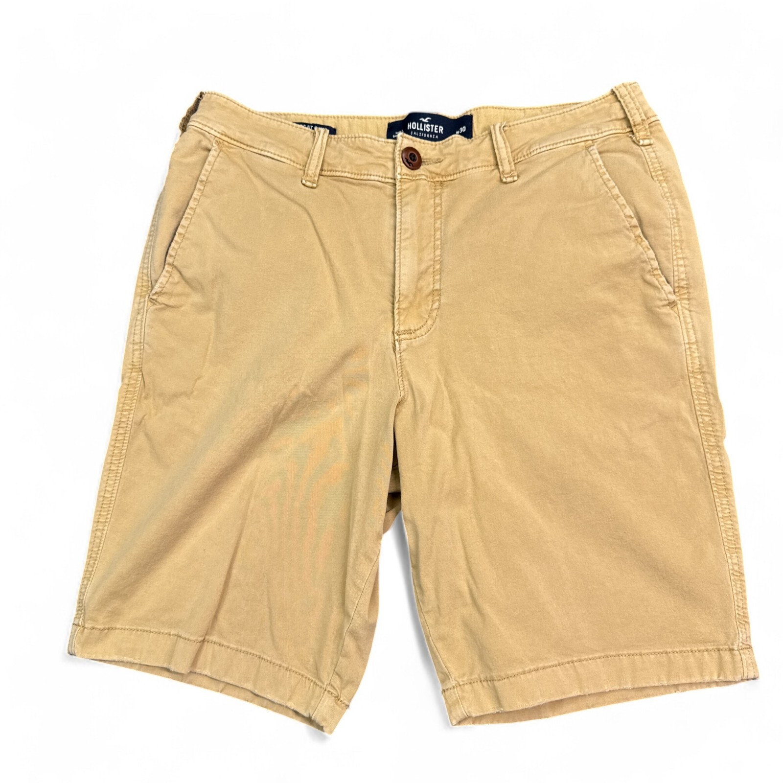 Hollister Classic Fit Chino Shorts Mens Size 30 Beige Khaki Epic Stretch