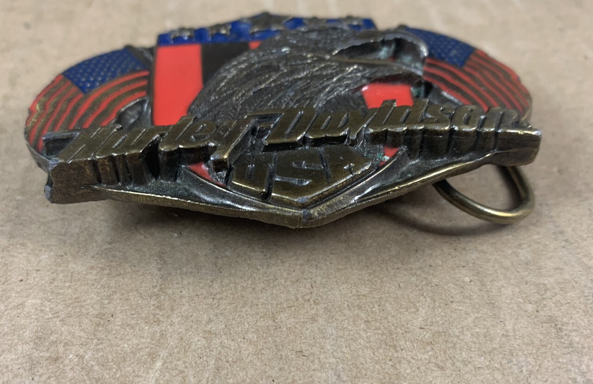 Harley Davidson Eagle Flag Motif Belt Buckle My Belt BUCKLE collection from college there are still many  main image 2