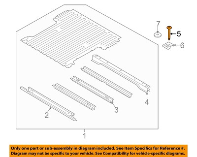 FORD OEM 15-23 F-150 Lightning Pick Up Box Floor Rails-Mount Bolt W717000S901