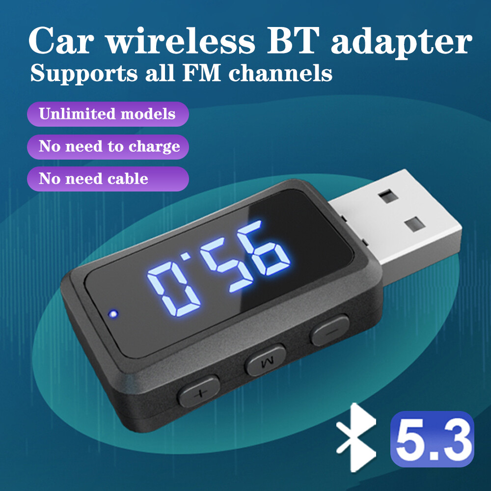 USB Car Bluetooth 5.3 Fm Transmitter Receiver Handsfree Call Mini 