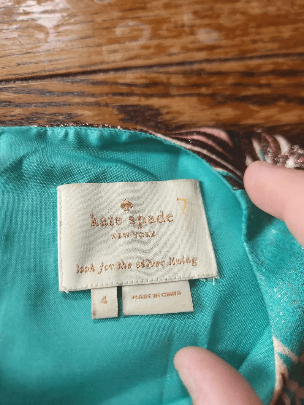 Abito metallico Kate Spade stampa scaffale pennacchi taglia 4