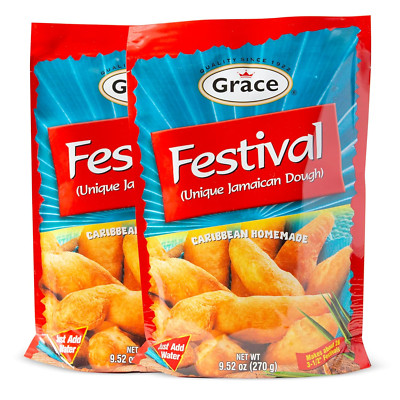Festival Mix Unique Jamaican Dough 9.5Oz - 2 Pack - Caribbean Homemade Sweet Dum