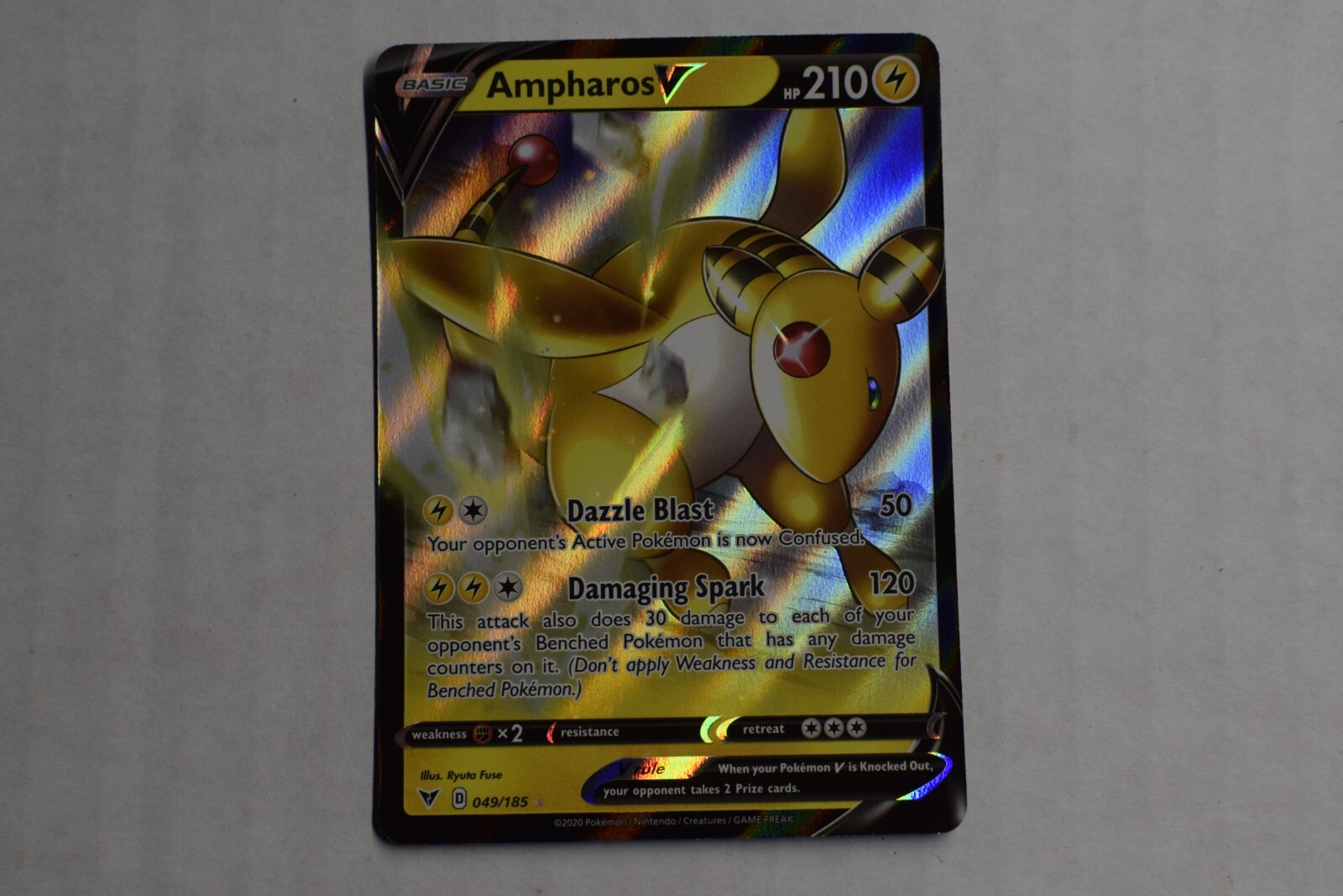 Ampharos V 049/185 Ultra Rare - 2020 Pokemon Vivid Voltage NM FULL ART