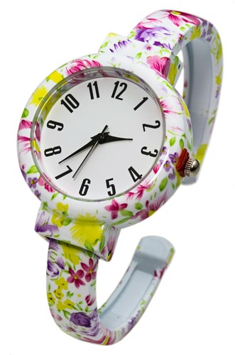 Blekon Collections Analog Quartz Womens 32mm Case Floral Design Cuff Bange Watch - 第 36/60 張圖片