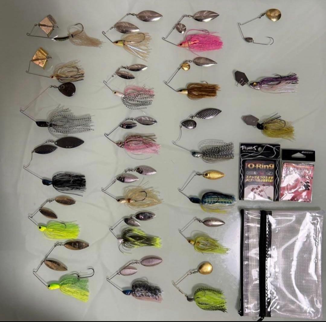 Bass fishing retirement set, worm lure bulk , spinnerbait, reel, hip bag - Image 11