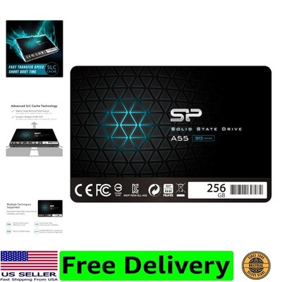 Silicon Power 256GB SSD 3D NAND A55 SLC Cache Performance Boost SATA III 2.5''...