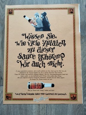 ORIGINAL REKLAME WERBUNG 1992   ''LEA & PERRINS WORCESTER'' Sauce