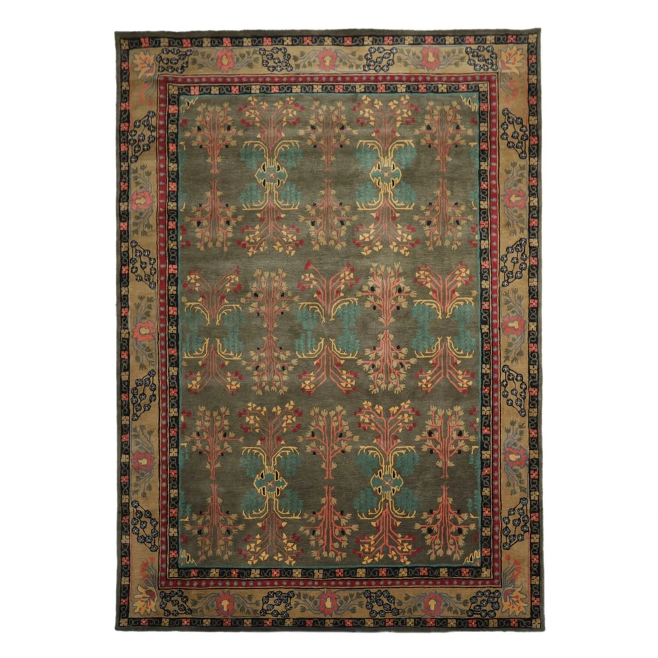 Donegal Arts & Crafts Multi Sizes Handmade 100% Wool Area Rug Dark Gray/Green - Image 4 of 4