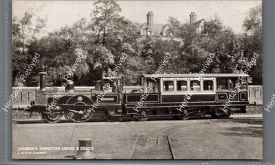 VINTAGE LNW EISENBAHNINGENIEURE INSPEKTION LOKWAGEN ZUG POSTKARTE ANFANG 1900er
