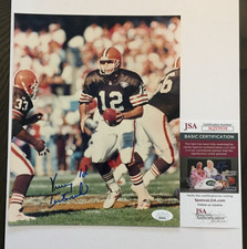 CLEVELAND BROWNS VINNY TESTAVERDE HAND SIGNED AUTOGRAPHED 8X10 PHOTO JSA COA