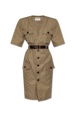 SAINT LAURENT Saharienne Beige Dress New And Authentic offers welcome