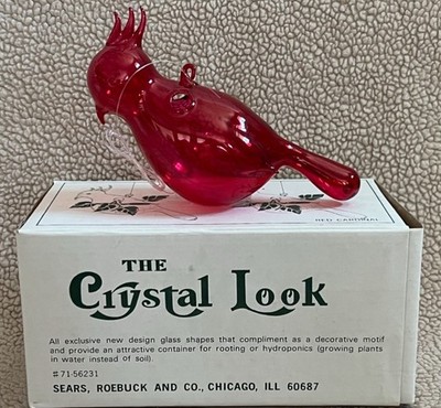 Vtg Silvestri The Crystal Look Cardinal Bird Hanging Planter NEW in Box