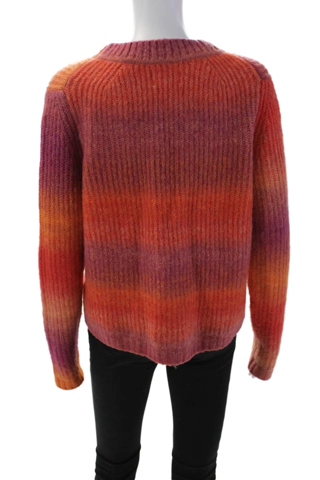 Cárdigan Suéter Top Naranja Maeve Anthropologie Mujer Estampado Cuello en V Talla XS Foto 3 de 4