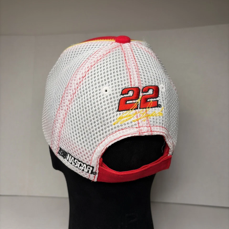 Joey Logano Victory Lane Shell Pennzoil Patrocinador Equipo Malla NASCAR Sombrero Rojo/Blanco Foto 2 de 4