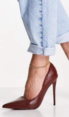 ASOS DESIGN Passion Chocolate Brown Pointed Stiletto Court High Heels