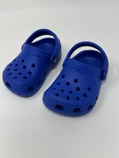 Crocs Clogs Baby Toddler Boys Girls Size C2/3 Blue Slip-On Sandals Shoes EUC