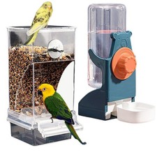 No Mess Bird Feeder Water Dispenser Set, Automatic Parrot Feeder Cage6178