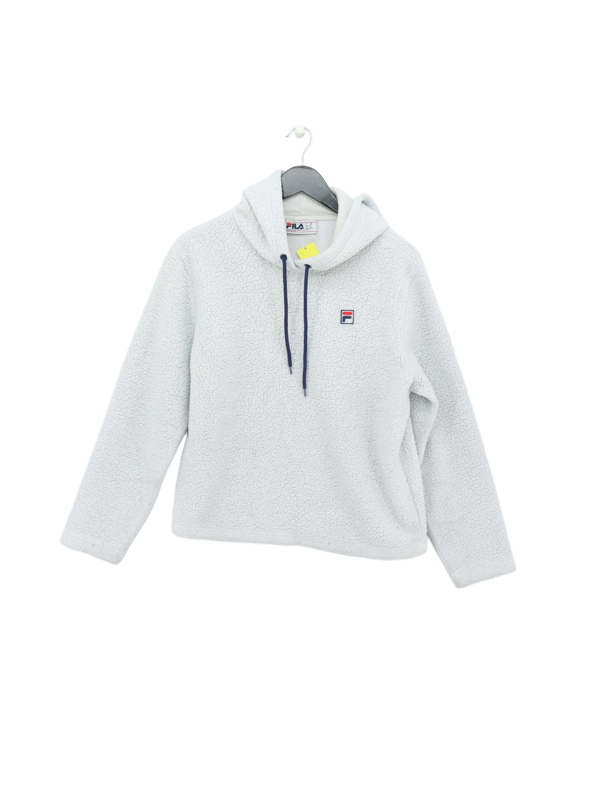 Felpa donna Fila con cappuccio S bianca in cotone con pullover in poliestere