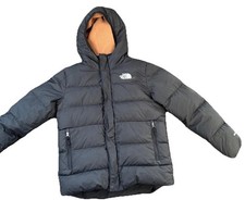 The North Face Boys Hooded Down Puffer Jacket Sherpa Fleece Size L 12 Black