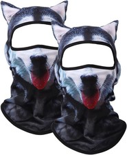 3D Cat Ski Balaclava Sheisty Face Mask with Ears Cute Animal 2pack-dog