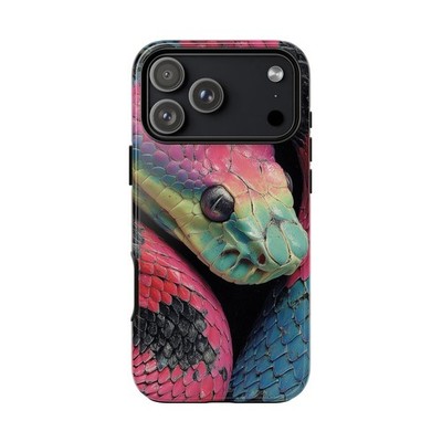 Phone Ink - iPhone | Galaxy | Pixel Case - Neon Pink Snake Viper Teal Green