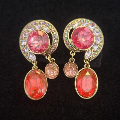 Heidi Daus Inspired Pink Dangle Earrings