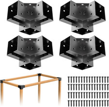 4 Pack 4x4 Pergola Brackets 3 Way Right Angle Corner Steel Kit Patio Gazebo