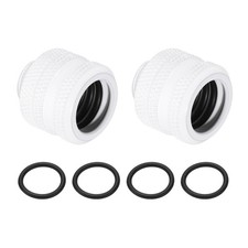 2Pcs G1/4" to 10 ID 14mm OD Hard Tubing Compression Fitting, White