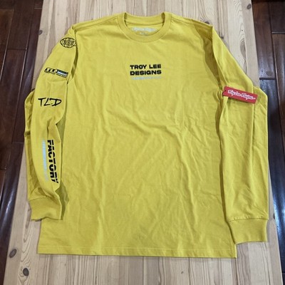 Troy Lee Designs Speed Supply Longsleeve Shirt  Mens Medium Yellow NWT