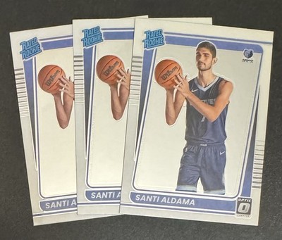 (3) Santi Aldama 2021-22 Donruss Optic Rated ROOKIE #176 Lot - Memphis Grizzlies