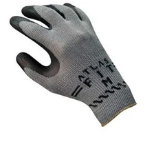 6- PAIR SHOWA BEST ATLAS 300B NATURAL BLACK RUBBER WORK GLOVES-FREE SHIPPING!