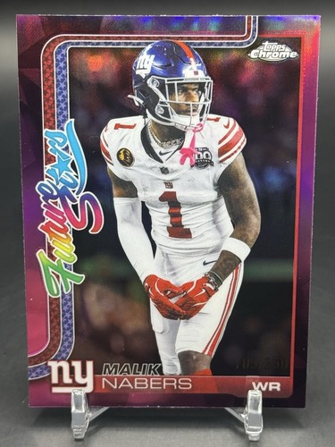 MALIK NABERS Pink Refractor 103/250 2025 Topps Chrome Future Stars NY GIANTS 🔥