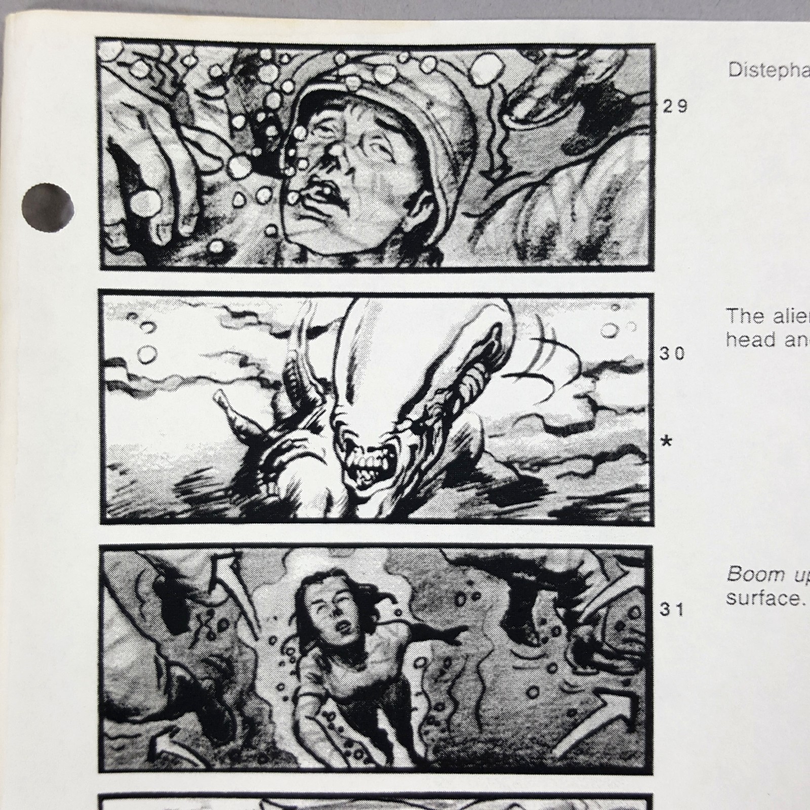 Image 5 of Alien: Resurrection - Production Used Storyboard, Ripley, Underwater Alien