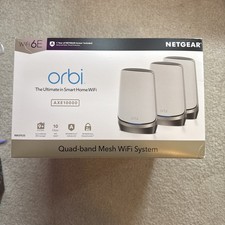 Netgear Orbi AXE10000 Wifi6E RBKE953S 10 Gbps Wifi Speed - Router  2 Satellites