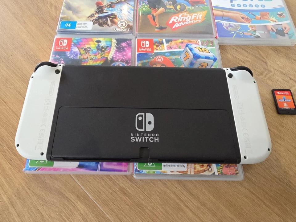 Nintendo Switch OLED Console With Joycons 4 Controllers 6 Games Dock Ring Fit SD - image 4 of 4