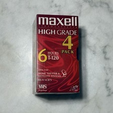 Maxwell High Grade VHS 6 Hours T-120 8 pack new Video Cassette