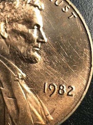 1982-P Lincoln Cent Memorial Small Date Die Filing Error Obv/Rev A-810 Zinc 2.5