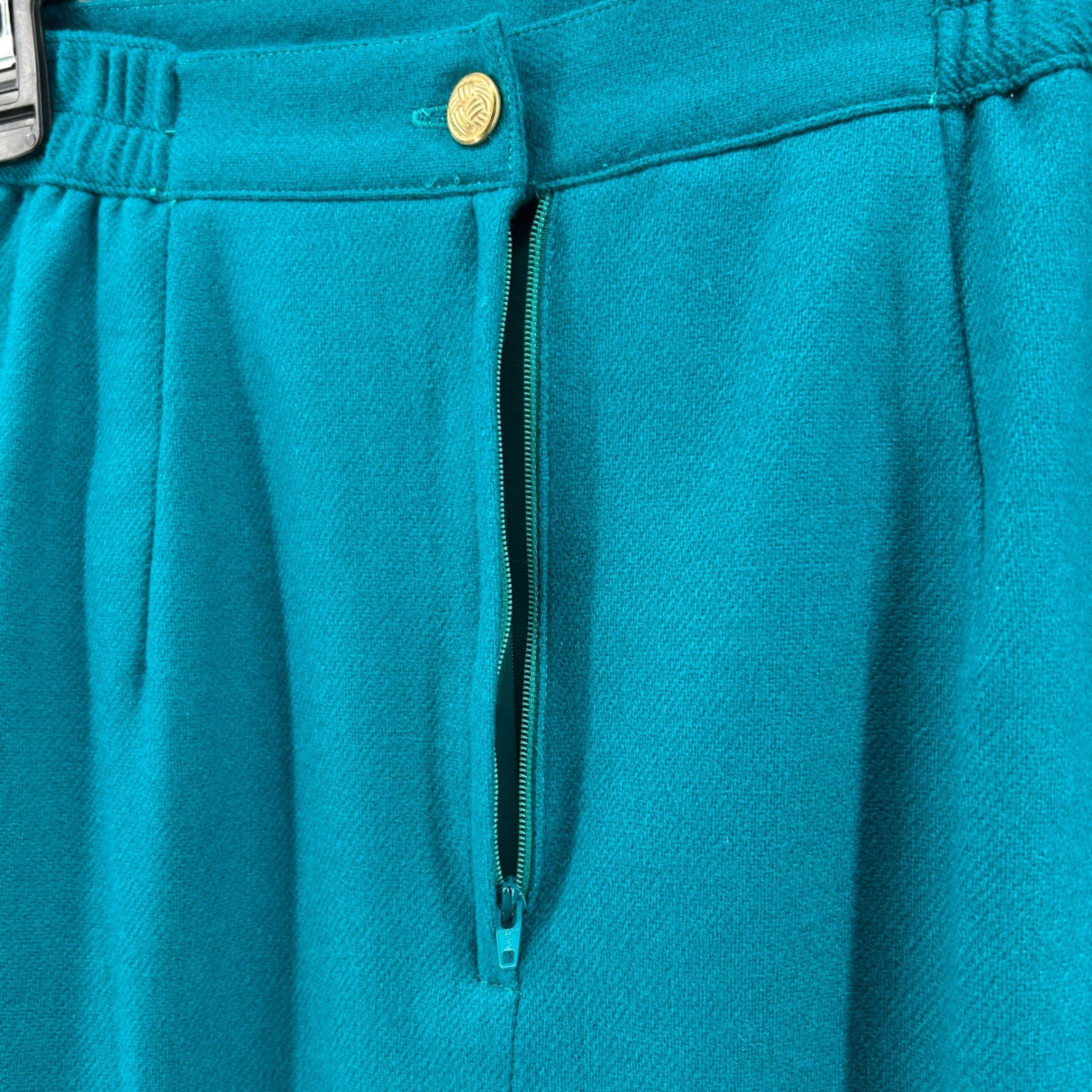 Sag Harbor Vintage 100percent Wool Pencil Skirt Turquoise 10 Old Money Minimal Office image 7