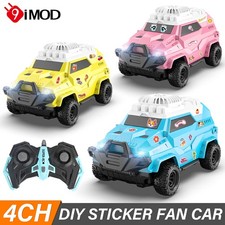 1:24 Fan Car 2.4GHz 4CH RC Car 10KM/H 30M Fan Car 2in1 Kid Toys with DIY Sticker