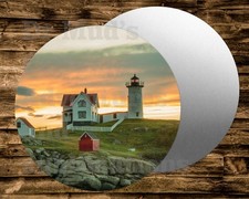Metal  Round Sign NUBBLE  LIGHTHOUSE MAINE Wr...