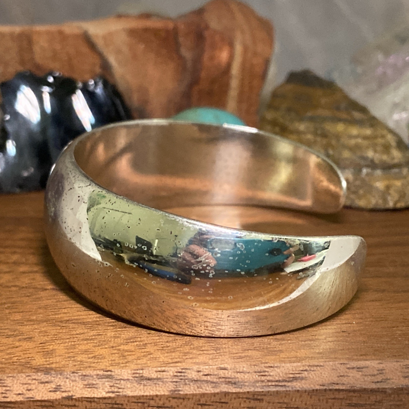 VTG Solid Sterling Silver 925 Classic Cuff Bracel… - image 8