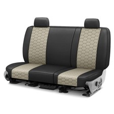 Caltrend Faux Leather Hex Quilted 2nd Row Black Sandstone Custom Seat Covers