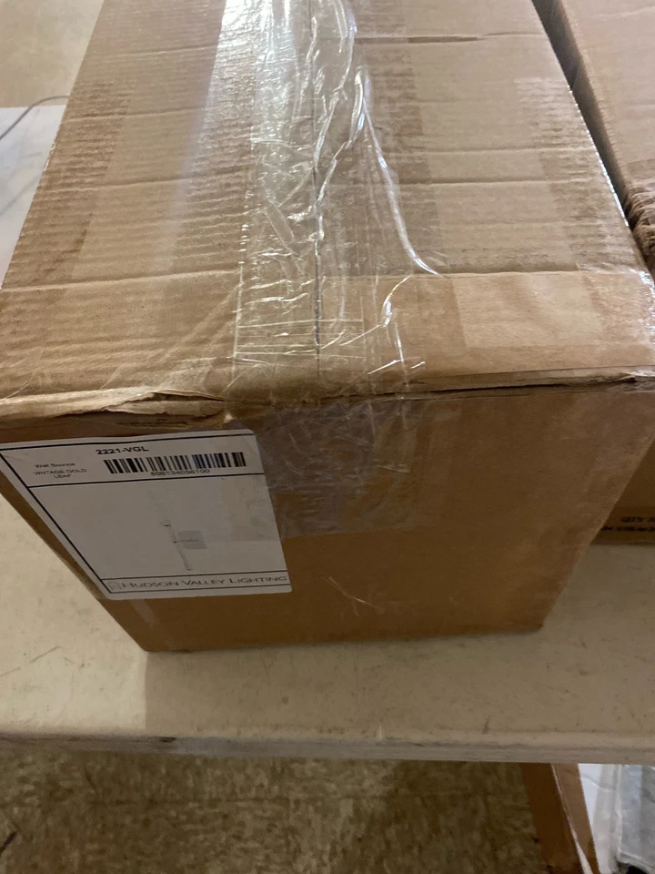 Aplique de pared Hathaway Hudson Valley 2221-VGL, 1 luz, 25,25"x4,25", hoja de oro Foto 2 de 2