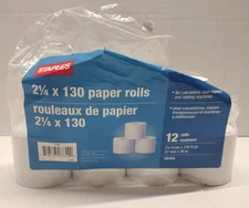 Office Depot Printer Paper 2.25" x 130' Register Calculator 7 Rolls White