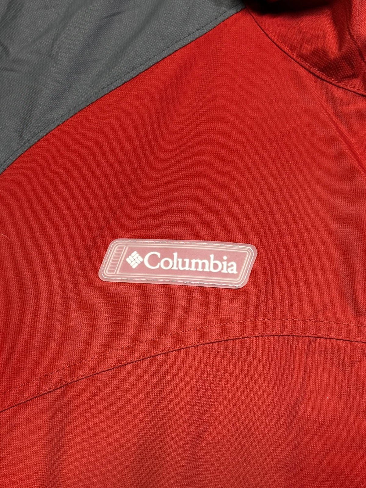 Columbia Women’s Long Sleeve Full Zip Waterproof Jacket Red White Grey Large image 2