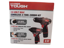 Hyper Tough 12V Max,Cordless 2-Tool Drill & Impact Driver-3/8" Chuck, 1 Battery