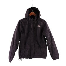 The North Face Womens Medium HyVent Rain Jacket Black Hooded Waterproof Shell